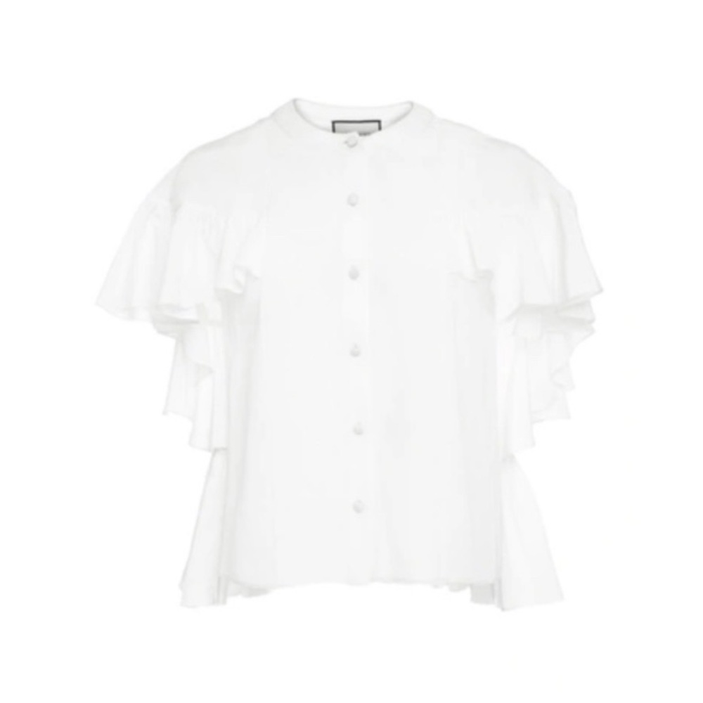 Alexis White Ruffle Sleeve Blouse